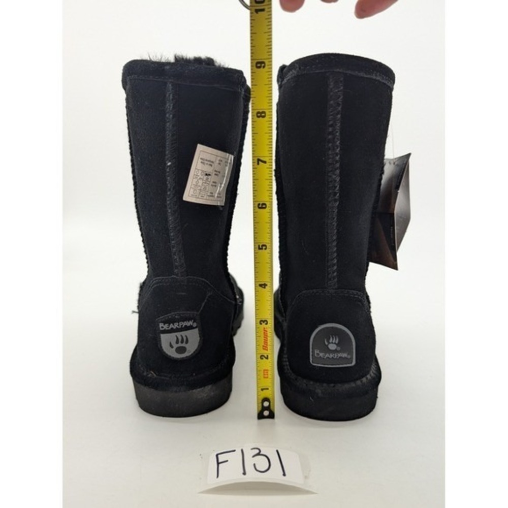 Bearpaw Black Suede Sheepskin Lined Boots Women's size 6 - Picture 10 of 11